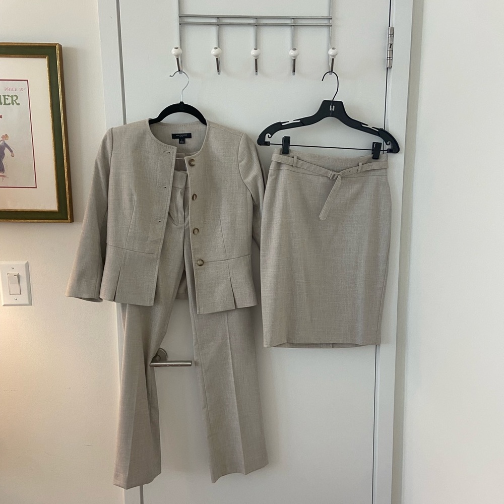 Anne Taylor matching blazer, pants and skirt with belt